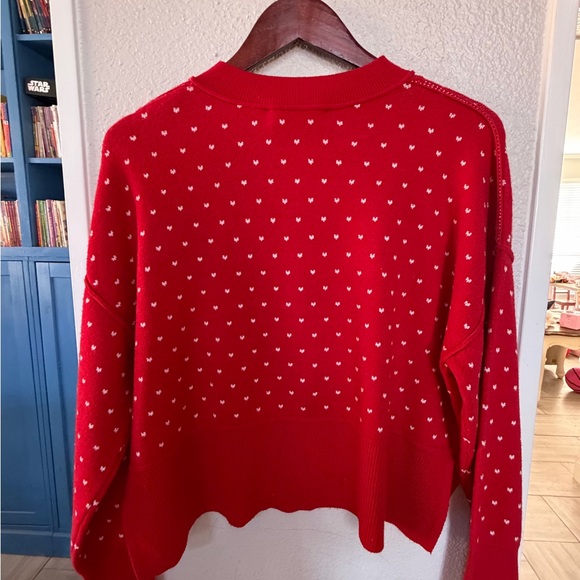 Pink Rose Red Heart Pattern Sweater - Picture 3 of 6